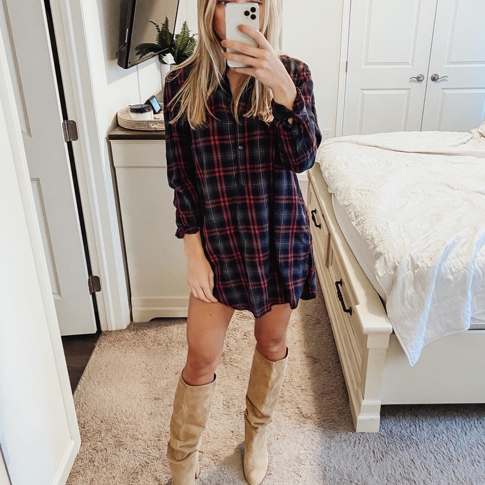 Plaid Shirt Dress